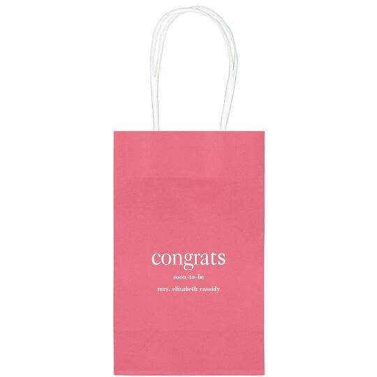 Big Word Congrats Medium Twisted Handled Bags